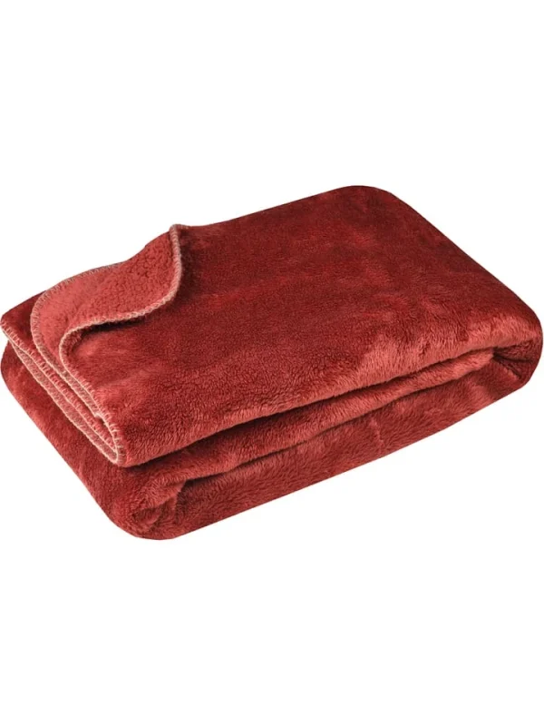 STOF France Plaid “Calin” In Rot – (L)160 X (B)130 Cm 3