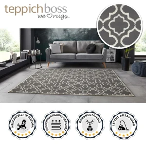 Teppich Boss Kurzflor Teppich Luxor Grau/creme 9