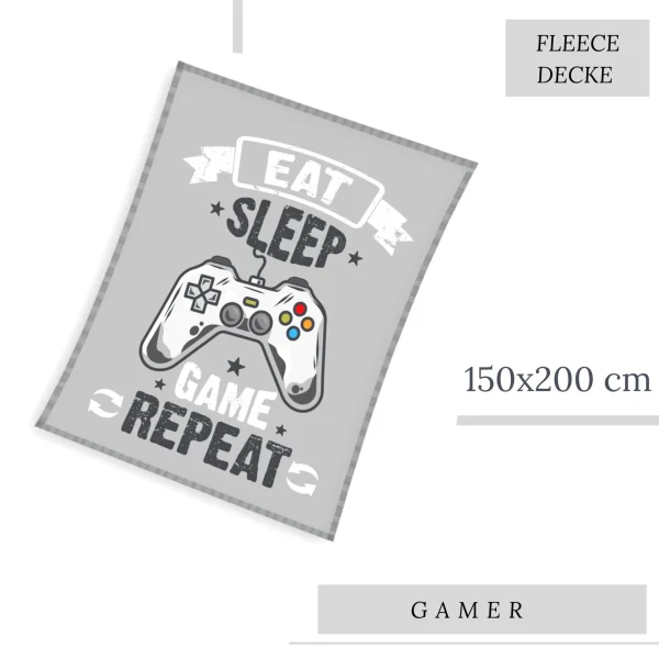 Termana Traum&Trend Decke / Fleecedecke “Gaming/Gamer” In Grau 3