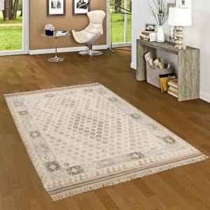 THEKO Natur Teppich Kelim Sumak Bordüre In Beige 15