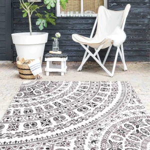 WallArt Vinyl-Teppich – Großes Boho Mandala In Braunschwarz In Braun 15